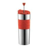 Bodum TRAVEL PRESS  Coffee maker, vacuum, large, 0.45 l, 15 oz, s/s Red